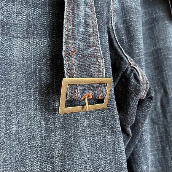 NWOT Women’s SkinnyGirl ‘BARRY WIDE LEG CROP’ - Dark Blue Shorts Bermuda Jeans - Picture 9 of 9